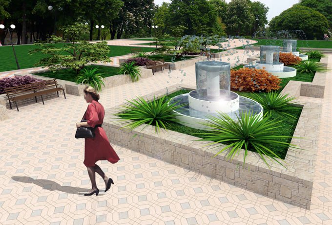 Проект фонтанов в парке Отрадный